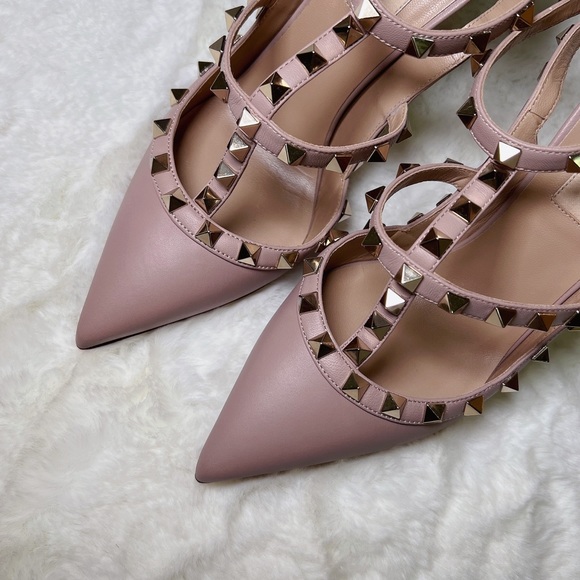 ❤️SOLD❤️Valentino rockstud smooth leather slingbacks pumps 37 - Picture 8 of 11